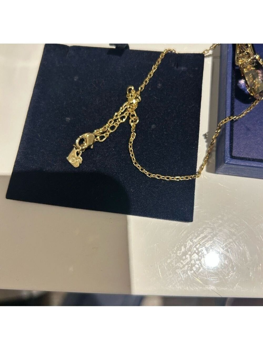 Swarovski Gold-Tone Teardrop Necklace - Picture 5 of 7
